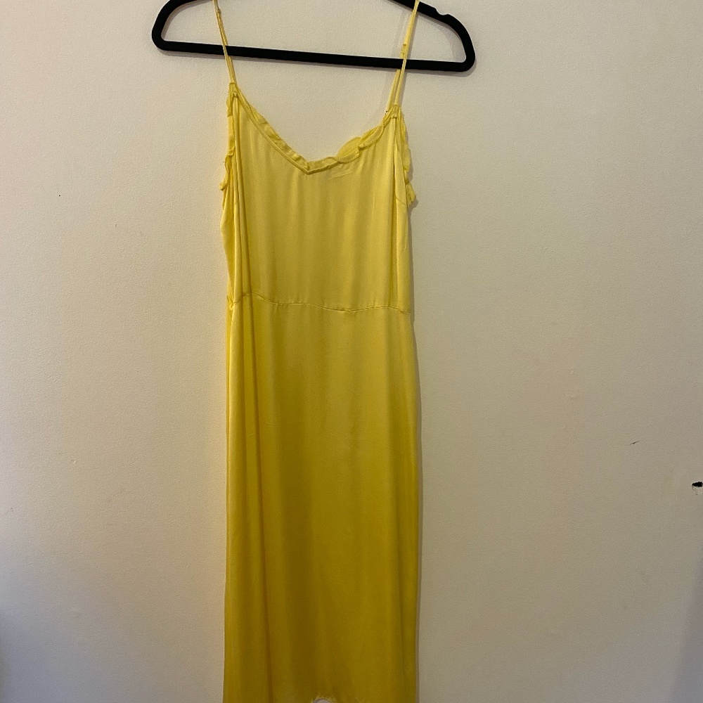 Aritzia yellow slip dress